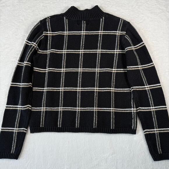 Vintage Christopher & Banks Black Mock Neck Check Sweater Size Small - Picture 4 of 8